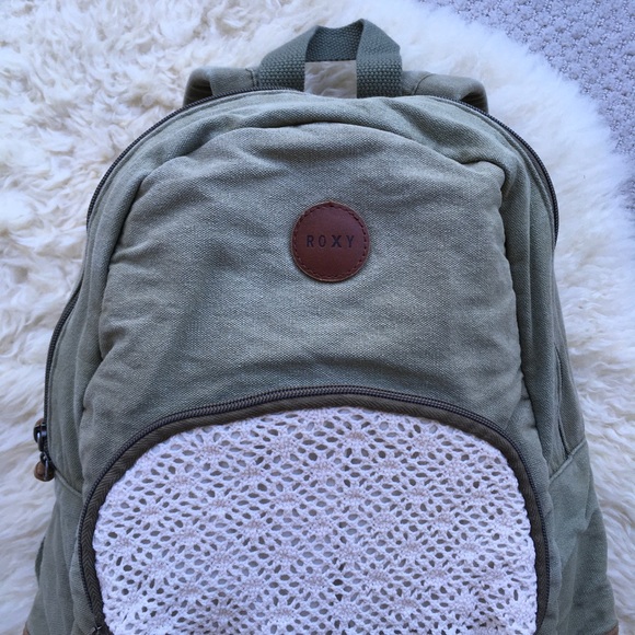 Roxy - Canvas Backpack w/ Crochet Detail - Picture 3 of 9